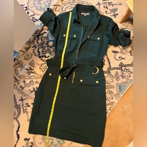 Macy's Teal Utility Dress with Gold Accents